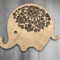 Elephant Decorative Design Laser Cut Free CDR File