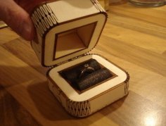 Laser Cut Engagement Wooden Ring Box Template CDR File