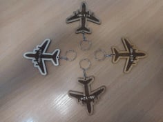 Laser Cut Engraved Airplane Keychain Free DXF Vectors File