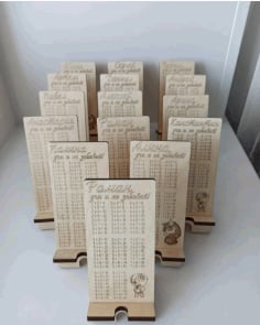 Laser Cut Engraved Phone Stand, Wooden Mobile Stand Free Vector