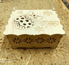 Laser Cut Engraved Wooden Gift Box DXF File