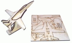 Laser Cut F-14 Fighter Jet Aircraft Free DXF Vectors File
