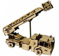 Laser Cut Fire Fighter Crane Wooden 3D Puzzle CDR File