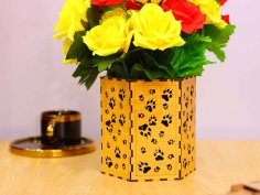 Laser Cut Flower Basket Wooden Flower Vase Template 3mm Vector File