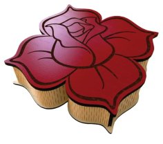 Laser Cut Flower Plywood Gift Box CDR File