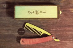 Laser Cut Folding Beard Comb Template with Box Free CDR Vectors File