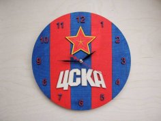 Laser Cut Football Wall Clock CSKA CDR File