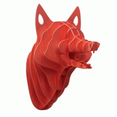 Laser Cut Fox 3D Head Puzzle Animal 3D Puzzle CDR Vectors File