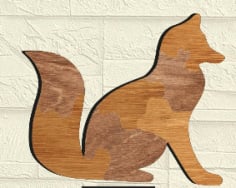 Laser Cut Fox Puzzle Drawing CDR File