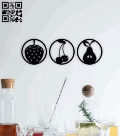 Laser Cut Fruits Wall Decor CDR and DXF Vector File