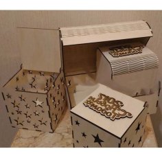 Laser Cut Gift Box CNC Wooden Jewelry Box Vector File for Laser Cutting