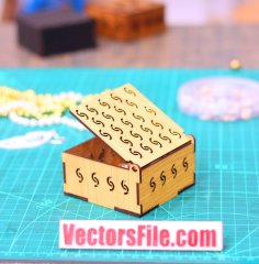 Laser Cut Gift Box Mini Jewelry Box Organizer Wooden Box 3mm Vector File