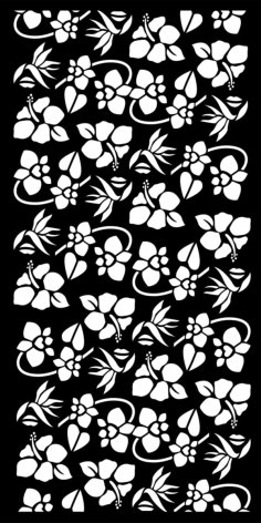 Laser Cut Grill Panel Seamless Floral Pattern Design CDR File