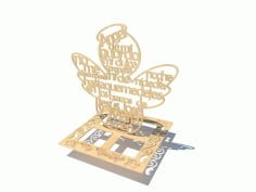 Laser Cut Guardian Angel with Base, Wooden Stand Decoration Free Vector