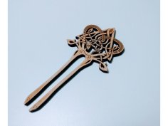 Laser Cut Hairpin for Women Wooden Comb Design CDR File