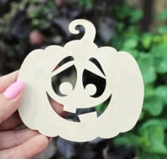 Laser Cut Halloween Jack O Lantern Pumpkin Coaster 768×512 Vector File