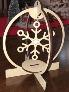 Laser Cut Hanging Snowflake Ornament CDR and SVG Vector File