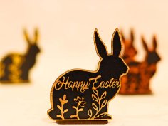 Laser Cut Happy Easter Bunny Layered Decoration Stand 3mm Vector File