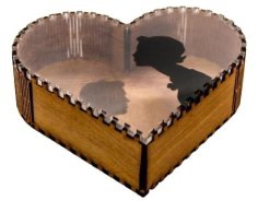 Laser Cut Heart Box, Wooden Jewelry Box CDR File