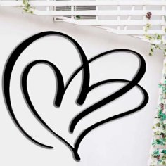 Laser Cut Heart Couple for Wall Decoration Wall Art Love Template Vector File