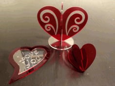 Laser Cut Heart Decoration, Wedding Gift for Couple Vector File