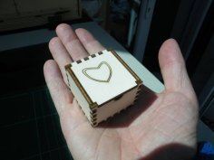 Laser Cut Heart Design Mini Box Vector File