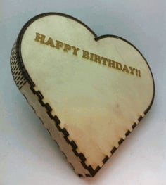 Laser Cut Heart Shape Box Birthday Gift Box Free CDR Vectors File