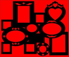 Laser Cut Heart Wall Photo Frame Picture Frame Design Free Vector SVG and CDR File