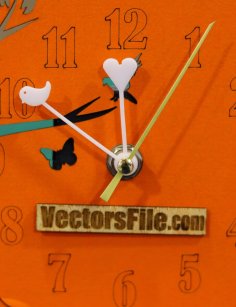 Laser Cut Heart with Bird Acrylic Clock Needle Clock Hands DXF and CDR File