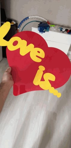 Laser Cut Heart with Letters Love Is CDR File