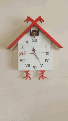Laser Cut House Clock CDR File