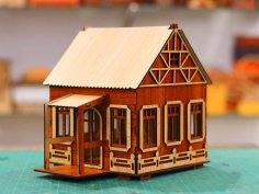 Laser Cut House Model Wooden House Toys Template 3mm Vector File