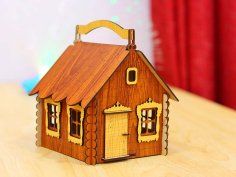 Laser Cut House Template Wooden House Shape Box 3mm Vector File