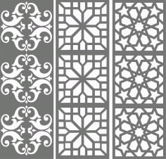 Laser Cut Indoor Living Room Seamless Floral Grill DXF File