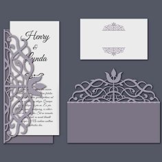 Laser Cut Invitation Card Cover Template CDR and Ai Vector File