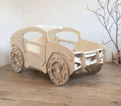Laser Cut Jeep Bed for Kids Room Free Vector CDR File
