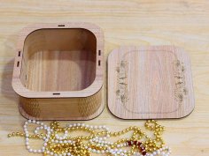 Laser Cut Jewelry Box Template Living Hinge Lid Box 3mm Vector File