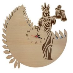 Laser Cut Justice Wall Clock, Office Judge Court Decoration Wall Clock DXF File