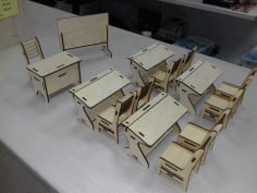 Laser Cut Kids Toys Miniature Classroom Furniture CDR File