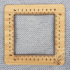 Laser Cut Knitting Tension Square Gauge Scale Engraving CDR File