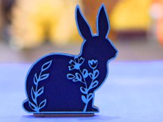 Laser Cut Layered Bunny Stand Decoration Idea Easter Bunny Decor 3mm Vector File