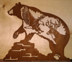 Laser Cut Layout for Bear Free Vector CDR File