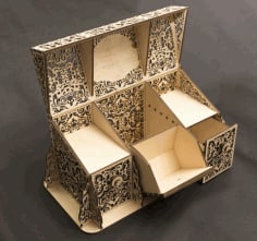 Laser Cut Layout of Carved Box Free CDR Vectors File