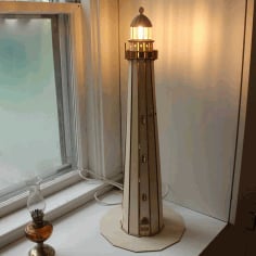 Laser Cut Lighthouse Lamp Free CDR Vectors File