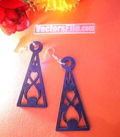 Laser Cut Lightweight Wood Earrings Design CDR and DXF File