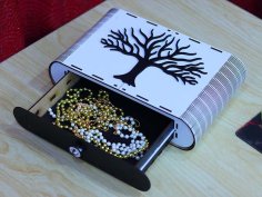 Laser Cut Living Hinges Jewelry Box Wooden Drawer Jewellery Box 3mm Free Vector