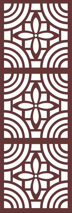 Laser Cut Living Room Seamless Floral Grill CDR File