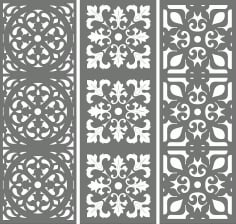 Laser Cut Living Room Seamless Floral Grill Pattern CDR File