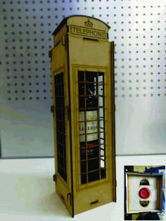 Laser Cut London Telephone Box Wine Holder Box DXF File