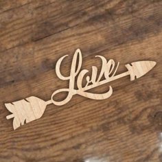 Laser Cut Love Aerrow Wall Art Design CDR and DXF File